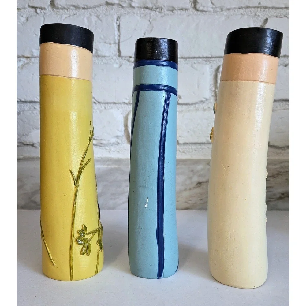 Spring Family Bud Vases Painted Resin Bohemian Vase Candle Holder Taper Holders‎